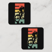 Rijwielfietsen op de weg vierkante visitekaartje (Voorkant / Achterkant)