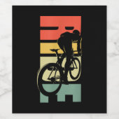 Rijwielfietsen op de weg wijn etiket (Enkel label)
