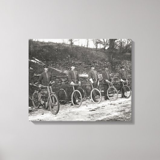 Rijwielpolitie, 1915.  foto canvas afdruk (Voorkant)