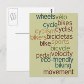 rijwielwoordwolk briefkaart (Voorkant / Achterkant)