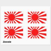 Rijzende Zon Vlag van Japan Rechthoekige Sticker (Vel)