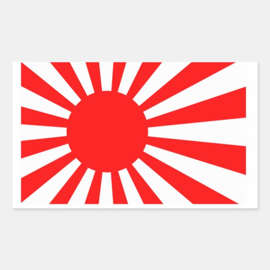 Rijzende Zon Vlag van Japan Rechthoekige Sticker (Voorkant)