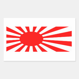 Rijzende Zon Vlag van Japan Rechthoekige Sticker