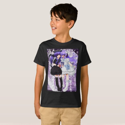 Rika Furude And Hanyuu Sticker  T-shirt (Voorkant volledig)