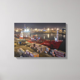 Rikke Theresa vrachtschip in de haven van Hull Canvas Afdruk