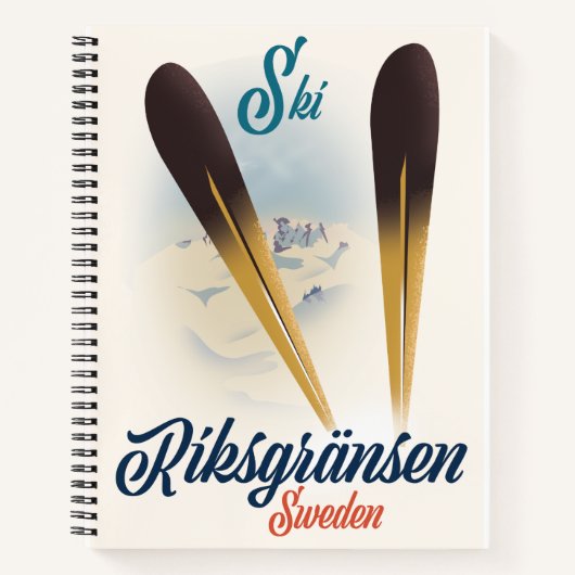 Riksgränsen Zweden Ski reizen kunst Canvasprint Notitieboek (Voorkant)