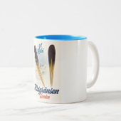 Riksgränsen Zweden Ski Tweekleurige Koffiemok (Voorkant rechts)