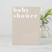 RILEY Bold Boho Beige Cream Modern Baby shower Kaart (Staand voorkant)