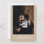 RILEY Bold Boho Beige Cream Modern Baby shower Kaart (Achterkant)