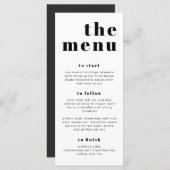 RILEY Bold Modern Retro Long Let's Eat Menu Kaart (Voorkant / Achterkant)