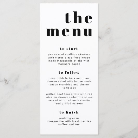 RILEY Bold Modern Retro Long Let's Eat Menu Kaart (Voorkant)