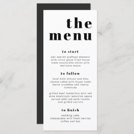 RILEY Bold Modern Retro Long Let's Eat Menu Kaart