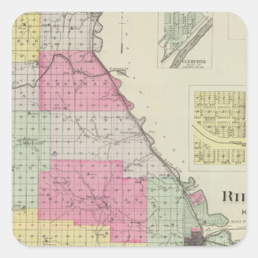 Riley County, Kansas Vierkante Sticker (Voorkant)