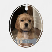 Riley Custom Pet Foto Kerstversiering Metalen Ornament (Voorkant)