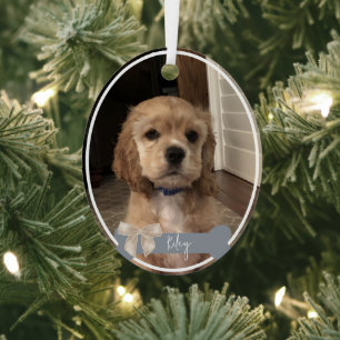 Riley Custom Pet Foto Kerstversiering Metalen Ornament