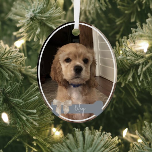 Riley Custom Pet Foto Kerstversiering Metalen Ornament (Insitu)