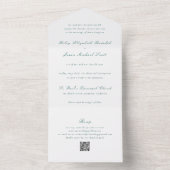 Riley Emerald Green Elegant Wedding All In One Uitnodiging (Binnen)