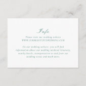 Riley Emerald Green Elegant Wedding Informatiekaartje (Voorkant)