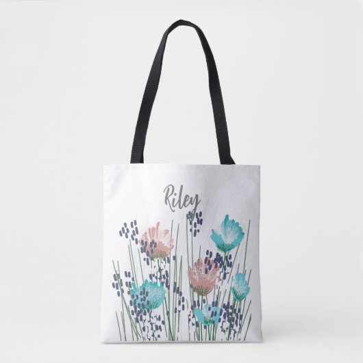 Riley Floral Monogram Tote Bag (Voorkant)