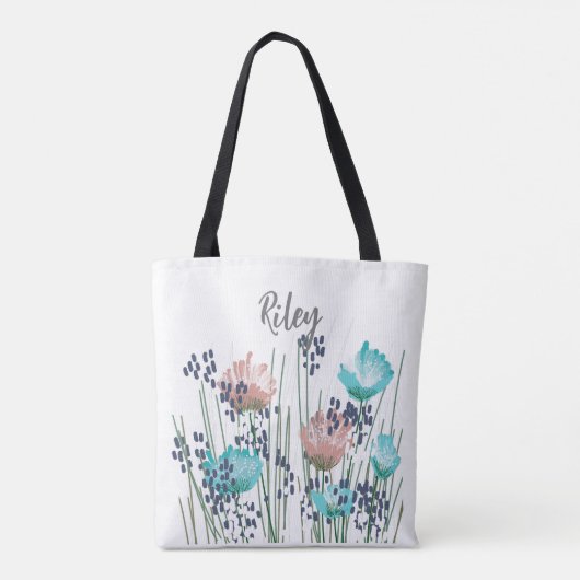 Riley Floral Monogram Tote Bag (Achterkant)