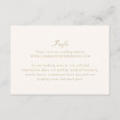 Riley Ivory en goud Elegant Huwelijk Informatiekaartje (Voorkant)