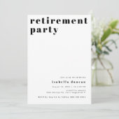 RILEY Modern Bold Contemtual Retirement Party Kaart (Staand voorkant)