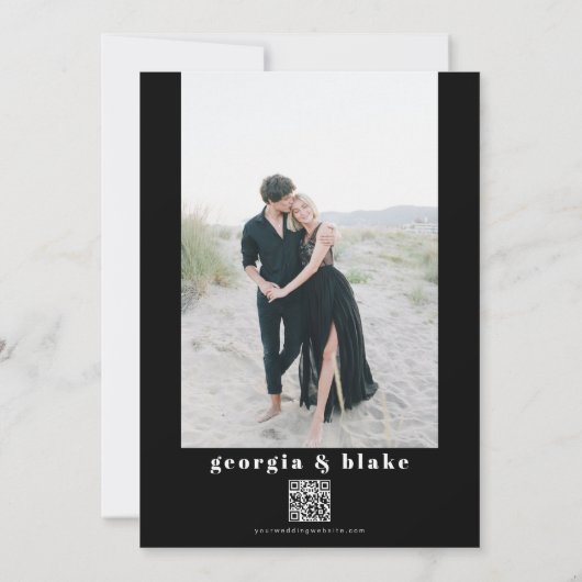 RILEY Modern Bold Hedendaagse foto bruiloft Kaart (Achterkant)