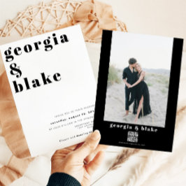 RILEY Modern Bold Hedendaagse foto bruiloft Kaart