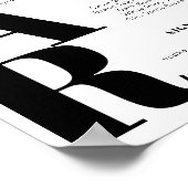 RILEY Modern Bold Wedding Bar Menu Poster (Hoek)