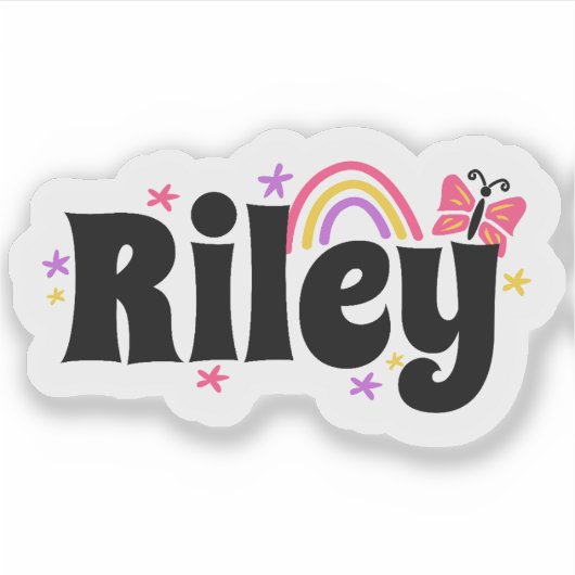 Riley naam schattig ontwerp sticker (Voorkant)
