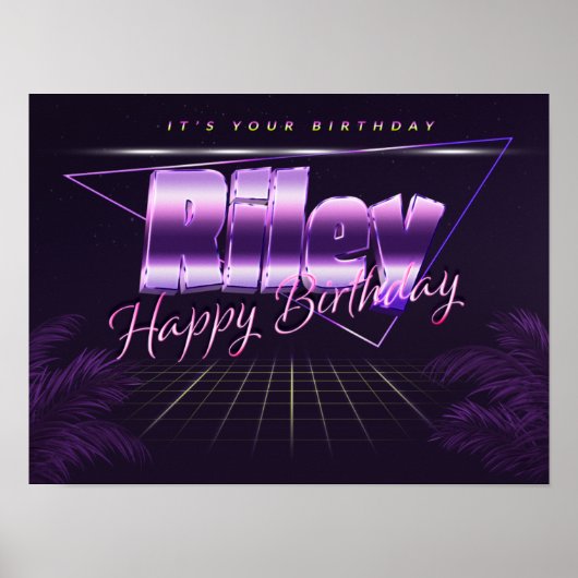 Riley Name Vorname retro Poster Geburtstag (Voorkant)