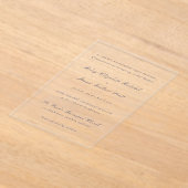 Riley Navy Blue Elegant Wedding Acryl Uitnodigingen (Laagn)