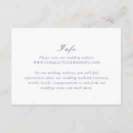 Riley Navy Blue Elegant Wedding Informatiekaartje