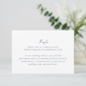Riley Navy Blue Elegant Wedding Informatiekaartje (Staand voorkant)