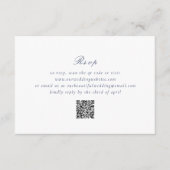 Riley Navy Blue Elegant Wedding RSVP Kaartje (Voorkant)