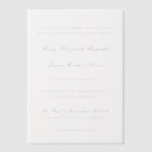 Riley Navy Blue Elegant Wedding Vellum Uitnodigingen (Voorkant)