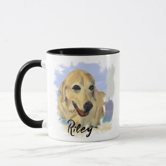 “Riley” – Portret van een hond - Personaliseer de Mok (Links)