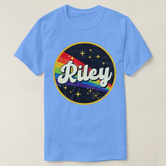 Riley regenboog in ruimte  grunge stijl t-shirt (Design voorkant)