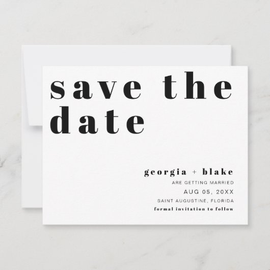 RILEY Retro Bold Contemporary Save the Date Kaart (Voorkant)