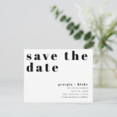RILEY Retro Bold Contemporary Save the Date Kaart (Staand voorkant)