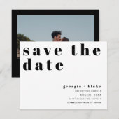 RILEY Retro Bold Contemporary Save the Date Kaart (Voorkant / Achterkant)