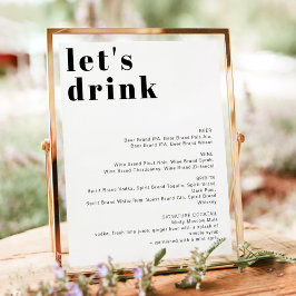 RILEY Retro Bold Laat Ons Drinken Bar Menu Poster