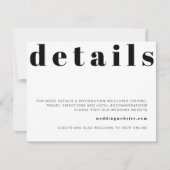 RILEY Retro Bold Modern Wedding Details Kaart (Voorkant)