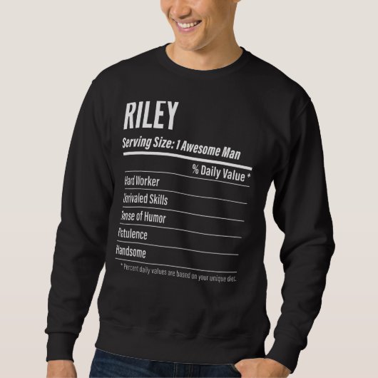 Riley Serving Size Nutrive Label Calories Trui (Voorkant)