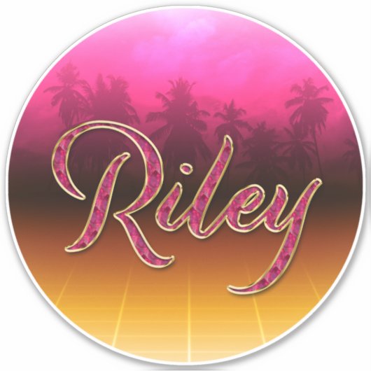 Riley Vorname Name golden pink Aufkleber Sticker (Voorkant)