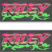 Riley Vorname Name Graffiti Aufkleber Sticker (Voorkant)