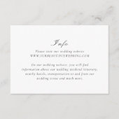 Riley Zwart en Wit Elegant Huwelijk Informatiekaartje (Voorkant)