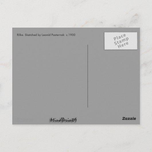 Rilke - Sketch Briefkaart (Achterkant)