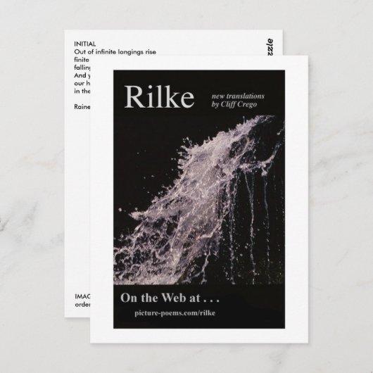 RILKE WEBSITE POSTER BRIEFKAART (Voorkant / Achterkant)