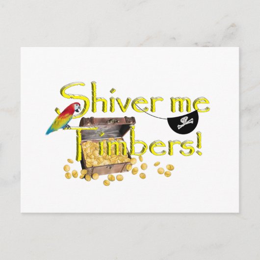 RILLEN ME TIMBERS! - Tekst met Pirate Chest Briefkaart (Voorkant)